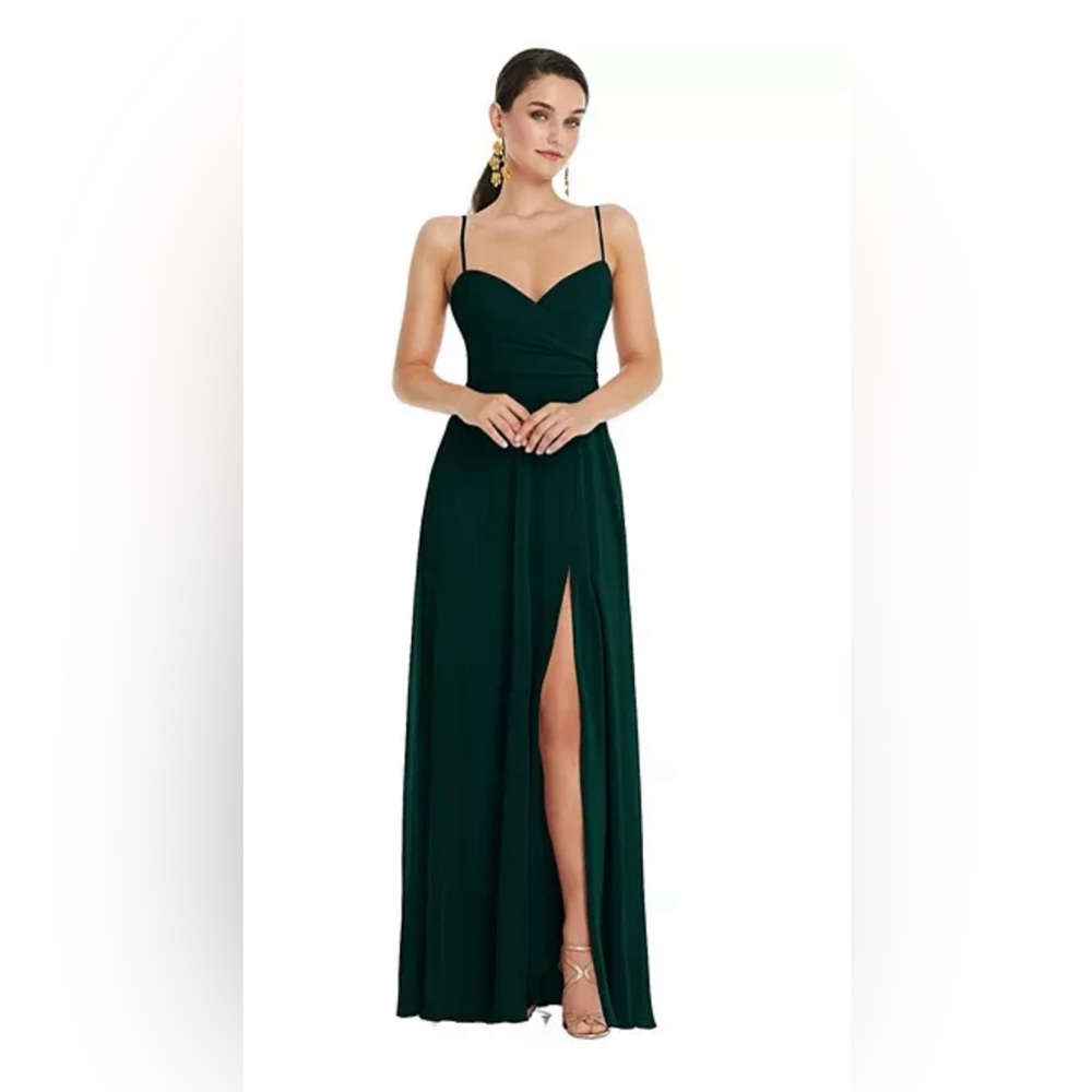Lovely Womens Adjustable Strap Wrap Bodice Maxi Dress with Front Slit